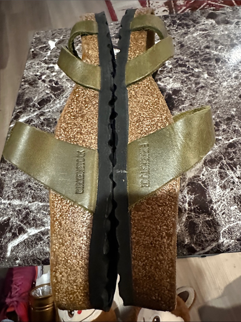 Birkenstock: Mayari Olive Green Double Strap Sandals - Picture 3 of 5